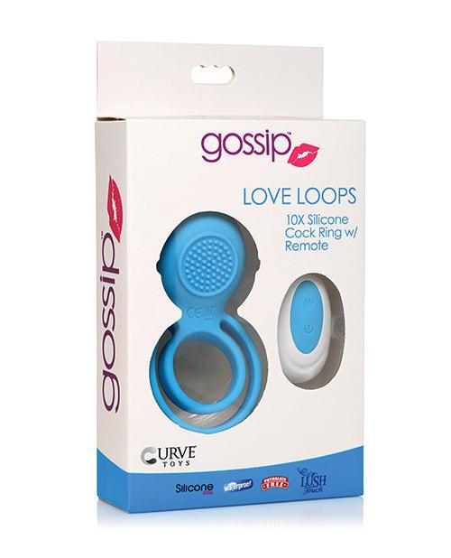 product image, Curve Toys Gossip Love Loops 10x Silicone Cock Ring W/remote - SEXYEONE