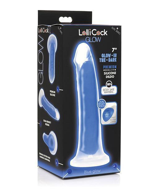 product image, Curve Toys Lollicock 7" Glow In The Dark Silicone Dildo - SEXYEONE