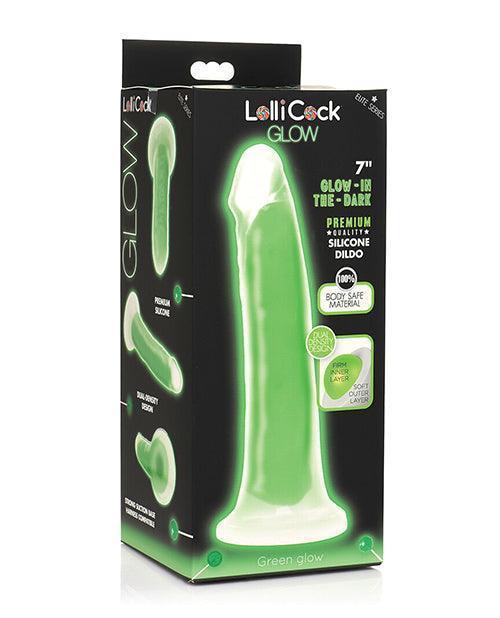 image of product,Curve Toys Lollicock 7" Glow In The Dark Silicone Dildo - SEXYEONE