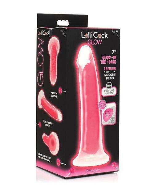 image of product,Curve Toys Lollicock 7" Glow In The Dark Silicone Dildo - SEXYEONE