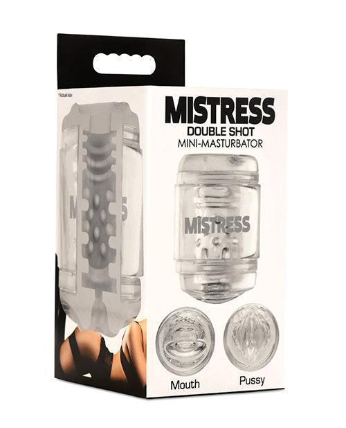 product image, Curve Toys Mistress Double Shot Mini Masturbator Mouth & Pussy - Clear - SEXYEONE