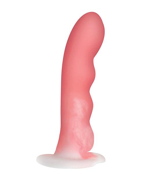 Curve Toys Simply Sweet 7" Wavy Silicone Dildo - Pink/white - SEXYEONE