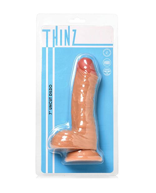 product image, Curve Toys Thinz 7" Uncut Dildo W/balls - Light - SEXYEONE