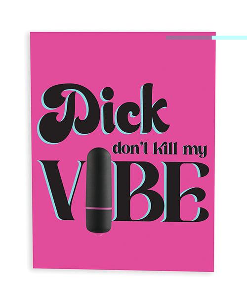 product image, Dick Don't Kill My Vibe Naughty Greeting Card W/rock Candy Vibrator & Fresh Vibes Towelettes - SEXYEONE