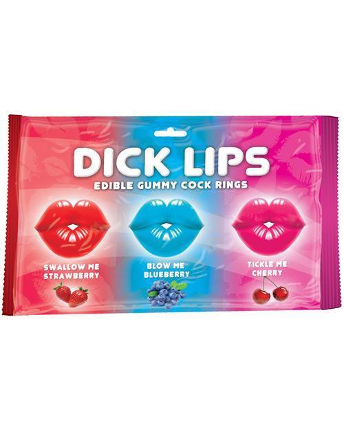 Dicklips Edible Gummy Cock Rings - Asst. Flavors Pack Of 3 - SEXYEONE 