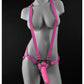 Dillio 7" Strap-on Suspender Harness Set - Pink - SEXYEONE