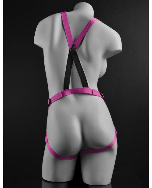image of product,Dillio 7" Strap-on Suspender Harness Set - Pink - SEXYEONE