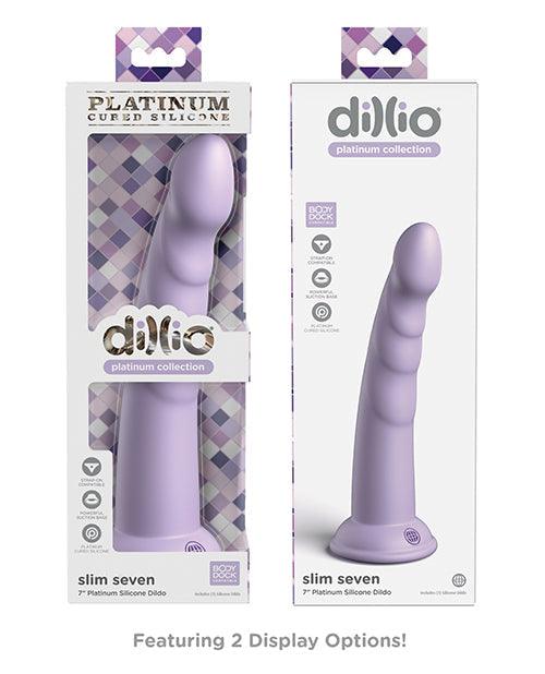 image of product,Dillio Platinum 7" Slim Seven Silicone Dildo - SEXYEONE