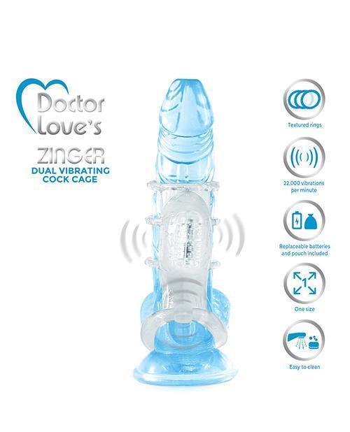 image of product,Doctor Love's Zinger Dual Vibrating Cock Cage - SEXYEONE 