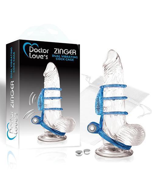 image of product,Doctor Love's Zinger Dual Vibrating Cock Cage - SEXYEONE 