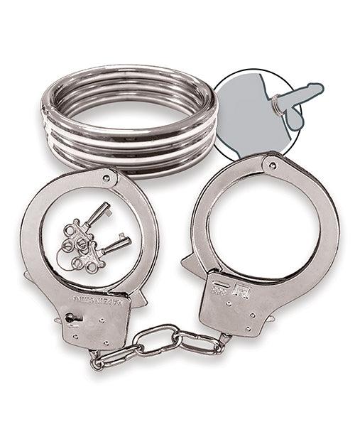 image of product,Dominant Submissive Collection Cockring And Handcuffs - SEXYEONE