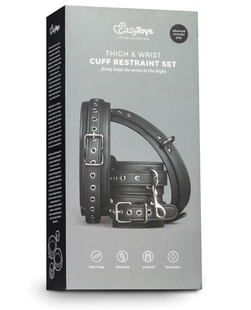 product image, Easy Toys Thigh & Wrist Cuff Set - Black - SEXYEONE