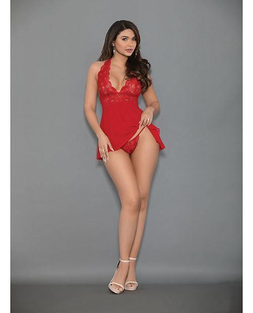 product image, Euphoria Shorty Babydoll & Open Panty Red - SEXYEONE 