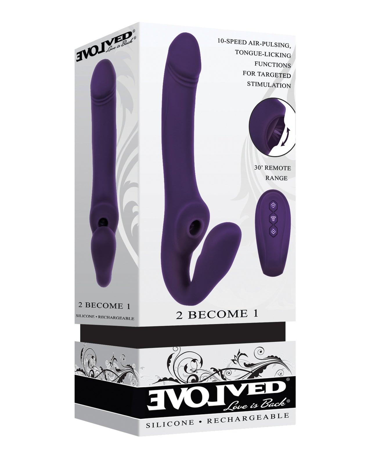 product image, Evolved 2 Become 1 Strapless Strap On - Purple - {{ SEXYEONE }}