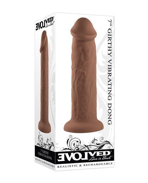 product image, Evolved 7" Girthy Vibrating Dong - Dark - SEXYEONE