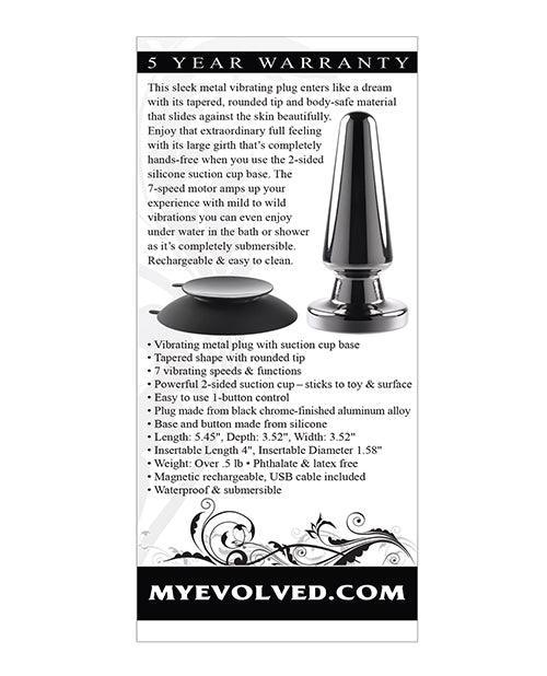 Evolved Advanced Vibrating Rechargeable Metal Plug - Black - SEXYEONE