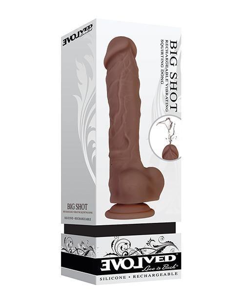 product image, Evolved Big Shot Vibrating & Squirting Dong - Brown - SEXYEONE 