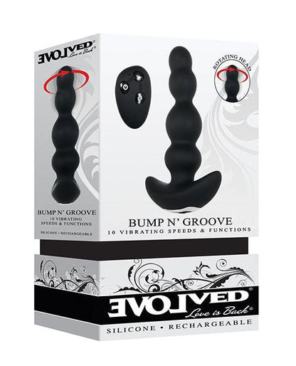 Evolved Bump N Groove Vibrating Butt Plug - Black - {{ SEXYEONE }}