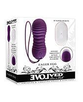 product image, Evolved Eager Egg Vibrating & Thrusting Egg W-remote - Purple - SEXYEONE