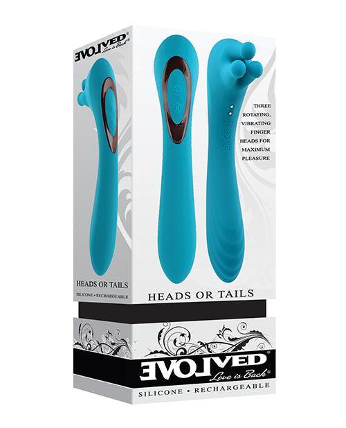 product image, Evolved Heads Or Tails Rechargeable Vibrator - Teal - SEXYEONE