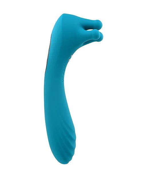 image of product,Evolved Heads Or Tails Rechargeable Vibrator - Teal - SEXYEONE