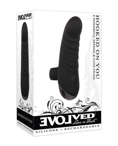 product image, Evolved Hooked On You Curved Finger Vibrator - Black - {{ SEXYEONE }}
