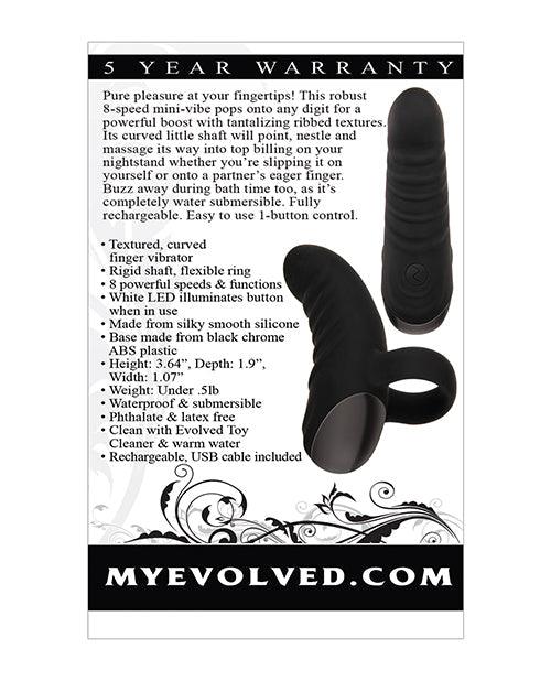 image of product,Evolved Hooked On You Curved Finger Vibrator - Black - {{ SEXYEONE }}