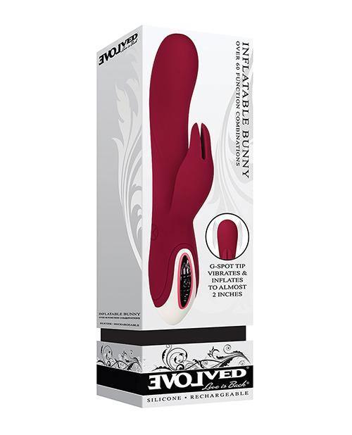 product image, Evolved Inflatable Bunny Dual Stim Rechargeable - Burgundy - SEXYEONE 