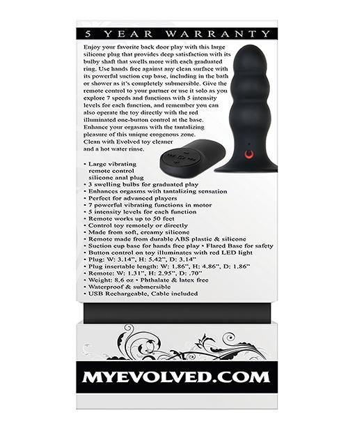image of product,Evolved Kong Rechargeable Anal Plug - Black - SEXYEONE 