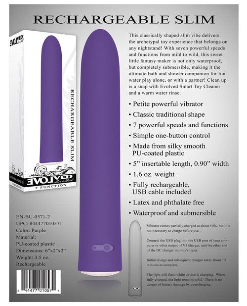 product image,Evolved Love Is Back Rechargeable Slim - Purple - {{ SEXYEONE }}