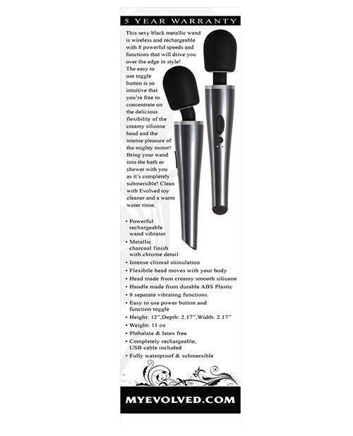 image of product,Evolved Mighty Metallic Wand - Gray-black - SEXYEONE