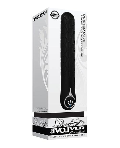 product image, Evolved Quilted Love Rechargeable Vibrator - Black - SEXYEONE