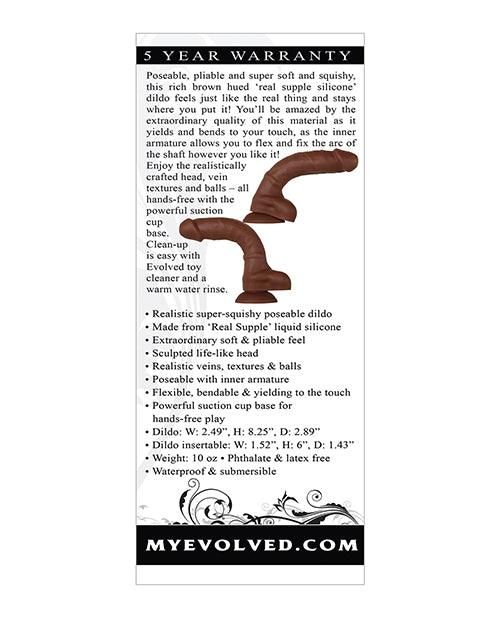 image of product,Evolved Real Supple Silicone Poseable Dark 8.25” - {{ SEXYEONE }}
