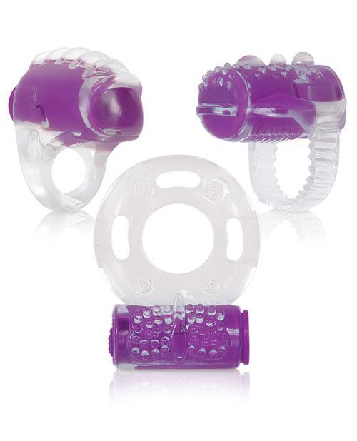 image of product,Evolved Ring True Unique Pleasure Rings Kit - 3 Pack Clear-purple - SEXYEONE