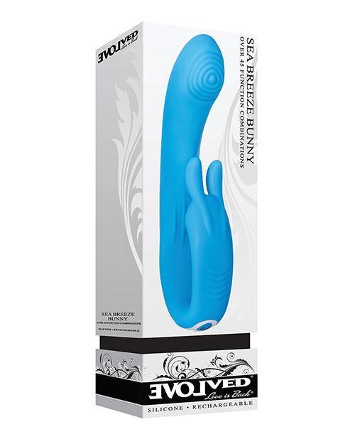 product image, Evolved Sea Breeze Bunny Rechargeable Dual Stim - Blue - SEXYEONE 