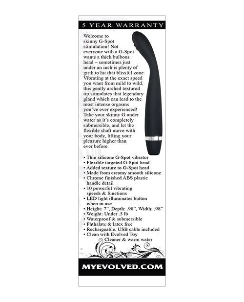 image of product,Evolved Skinny G  Silicone G Spot Vibrator - Black - {{ SEXYEONE }}