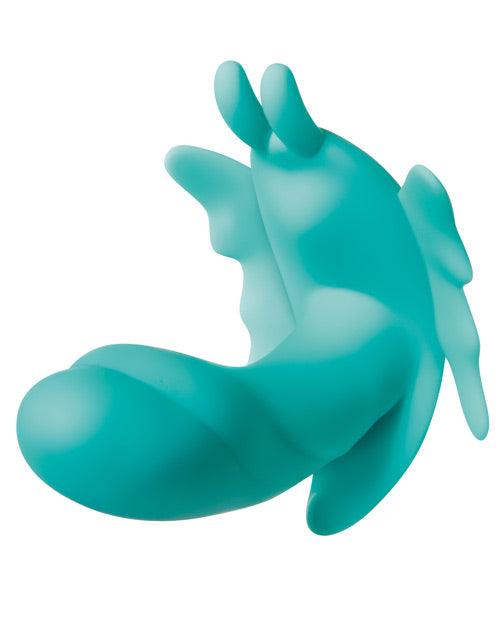 image of product,Evolved The Butterfly Effect Rechargeable Dual Stim - Teal - {{ SEXYEONE }}
