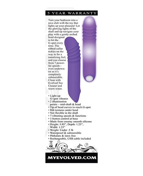 product image,Evolved The G-rave Light Up Vibrator - Purple - {{ SEXYEONE }}