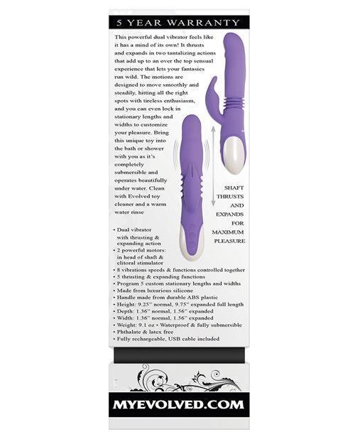 image of product,Evolved Thick & Thrust Bunny Dual Stim Rechargeable - Purple - SEXYEONE 