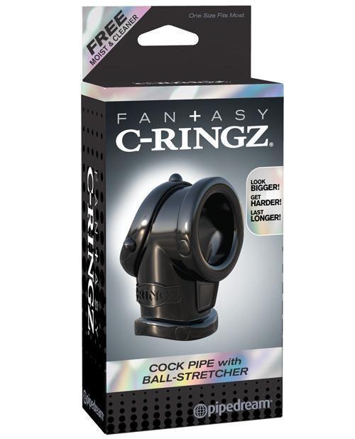 product image, Fantasy C-ringz Cock Pipe W-ball Stretcher - Black - SEXYEONE 