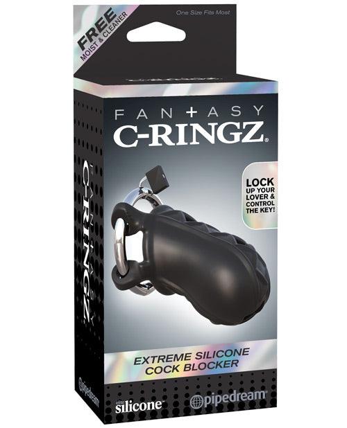 product image, Fantasy C-ringz Extreme Silicone Cock Blocker - Black - {{ SEXYEONE }}