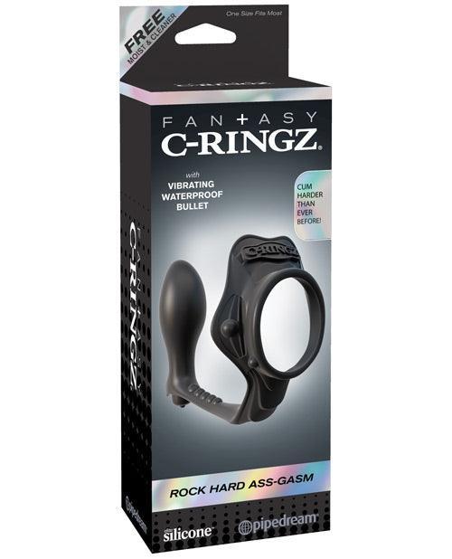 product image, Fantasy C-ringz Rock Hard Ass-gasm Vibrating Ring - Black - SEXYEONE