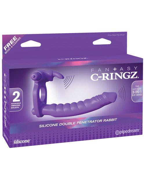 product image, Fantasy C-ringz Silicone Double Pene Rabbit - Purple - {{ SEXYEONE }}