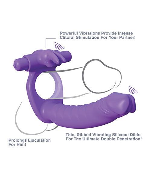 product image,Fantasy C-ringz Silicone Double Pene Rabbit - Purple - {{ SEXYEONE }}