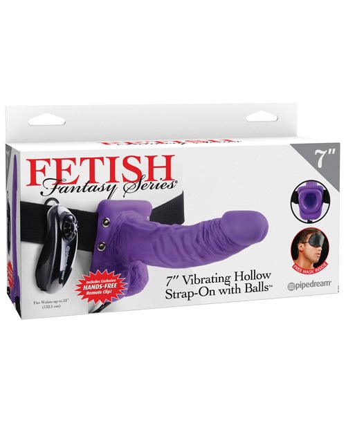 product image, "Fetish Fantasy Series 7"" Vibrating Hollow Strap On W/balls" - SEXYEONE