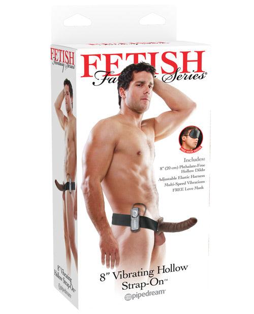 Fetish Fantasy Series 8" Vibrating Hollow Strap On - Brown - {{ SEXYEONE }}
