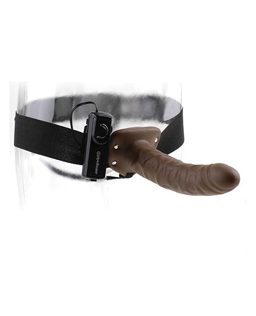 image of product,Fetish Fantasy Series 8" Vibrating Hollow Strap On - Brown - {{ SEXYEONE }}
