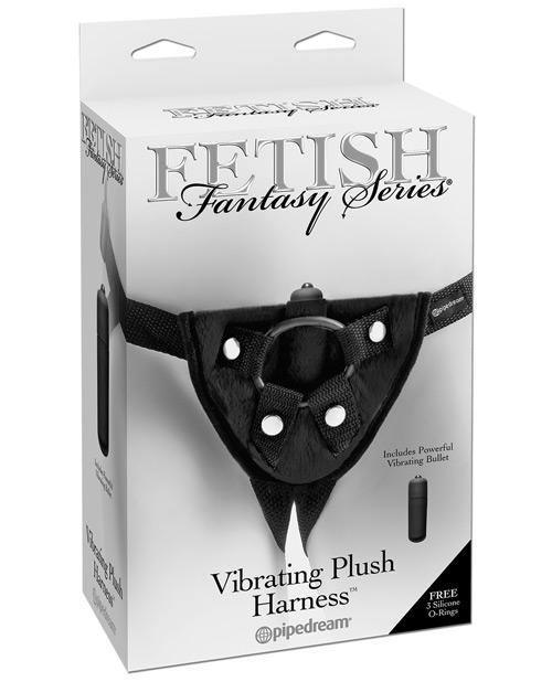 Fetish Fantasy Series Vibrating Plush Harness - Black - SEXYEONE 