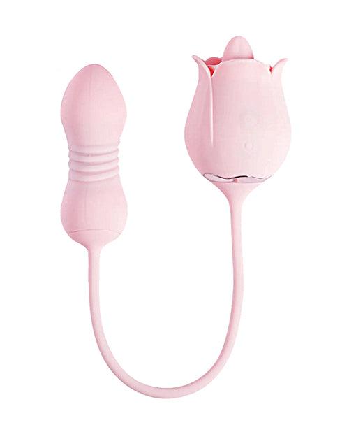 product image, Fiona Plus Rose Clit Licking Stimulator & Thrusting Egg - SEXYEONE