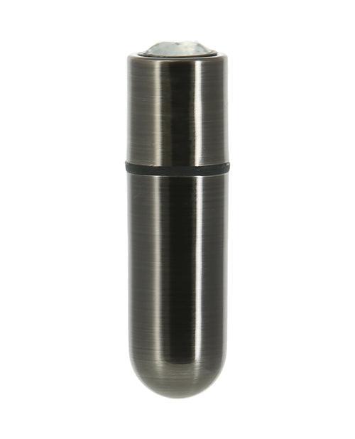 image of product,First Class Mini Rechargeable Bullet W-crystal - 9 Functions Gun Metal - SEXYEONE